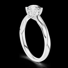 0.65 Ct Round Cut Lab-Grown Diamond & Moissanite Solitaire Ring in 925 Sterling Silver