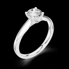 0.65 Ct Round Cut Lab-Grown Diamond & Moissanite Solitaire Ring in 925 Sterling Silver