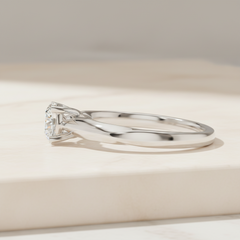 0.65 Ct Round Cut Lab-Grown Diamond & Moissanite Solitaire Ring in 925 Sterling Silver