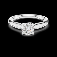 0.65 Ct Round Cut Lab-Grown Diamond & Moissanite Solitaire Ring in 925 Sterling Silver
