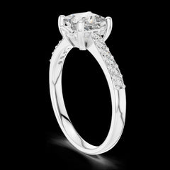 Princess Cut Lab-Grown Diamond & Moissanite Ring in 925 Sterling Silver