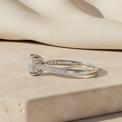 Princess Cut Lab-Grown Diamond & Moissanite Ring in 925 Sterling Silver