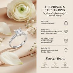 Princess Cut Lab-Grown Diamond & Moissanite Ring in 925 Sterling Silver
