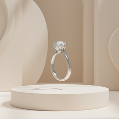 1.50 Ct Round Cut Lab-Grown Diamond & Moissanite Solitaire Ring in 925 Sterling Silver