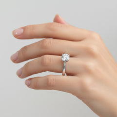 1.50 Ct Round Cut Lab-Grown Diamond & Moissanite Solitaire Ring in 925 Sterling Silver