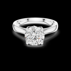 1.50 Ct Round Cut Lab-Grown Diamond & Moissanite Solitaire Ring in 925 Sterling Silver