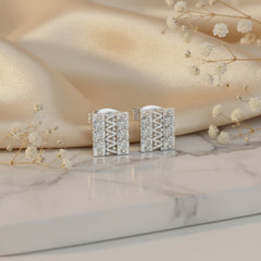 0.30 Ct Round-Cut Lab-Grown Diamond & Moissanite Cluster Stud Earrings