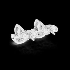 0.36 Ct Round-Cut Lab-Grown Diamond & Moissanite Floral Stud Earrings in 925 Sterling Silver