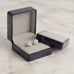 0.31 Ct Round-Cut Lab-Grown Diamond & Moissanite Cluster Stud Earrings in 925 Sterling Silver