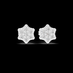 0.31 Ct Round-Cut Lab-Grown Diamond & Moissanite Cluster Stud Earrings in 925 Sterling Silver
