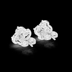 0.30 Ct Round-Cut Lab-Grown Diamond & Moissanite Floral Cluster Stud Earrings in 925 Sterling Silver