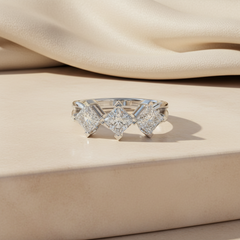 1.30 Ct Lab Grown Diamond Three Stone Ring in 925 Sterling Silver