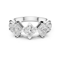 1.30 Ct Lab Grown Diamond Three Stone Ring in 925 Sterling Silver