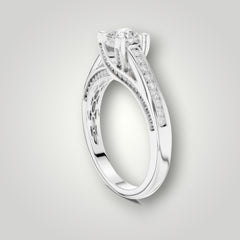 0.92 Ct Lab-Grown Diamond Solitaire Ring in 925 Sterling Silver