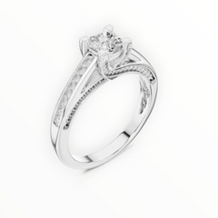 0.92 Ct Lab-Grown Diamond Solitaire Ring in 925 Sterling Silver