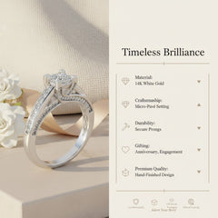0.92 Ct Lab-Grown Diamond Solitaire Ring in 925 Sterling Silver
