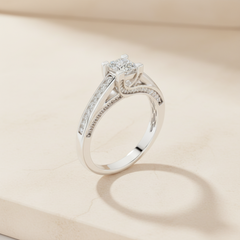 0.92 Ct Lab-Grown Diamond Solitaire Ring in 925 Sterling Silver