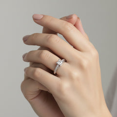 0.92 Ct Lab-Grown Diamond Solitaire Ring in 925 Sterling Silver
