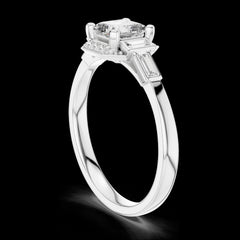 0.78 Ct Radiant-Cut Lab-Grown Diamond Ring in 925 Sterling Silver