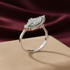 1.39 Ct Triangle-Cut Lab-Grown Diamond Ring in 925 Sterling Silver