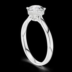 1.24 Ct Round Cut Lab-Grown Diamond & Moissanite Ring in 925 Sterling Silver