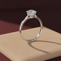 1.24 Ct Round Cut Lab-Grown Diamond & Moissanite Ring in 925 Sterling Silver