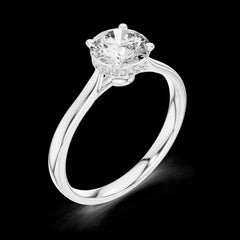1.24 Ct Round Cut Lab-Grown Diamond & Moissanite Ring in 925 Sterling Silver