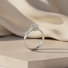 1.24 Ct Round Cut Lab-Grown Diamond & Moissanite Ring in 925 Sterling Silver