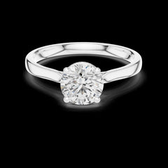 1.24 Ct Round Cut Lab-Grown Diamond & Moissanite Ring in 925 Sterling Silver