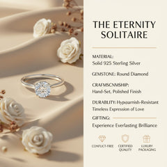 1.24 Ct Round Cut Lab-Grown Diamond & Moissanite Ring in 925 Sterling Silver