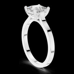 1.00 Ct Princess Cut Lab-Grown Diamond & Moissanite Ring in 925 Sterling Silver