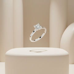 1.00 Ct Princess Cut Lab-Grown Diamond & Moissanite Ring in 925 Sterling Silver