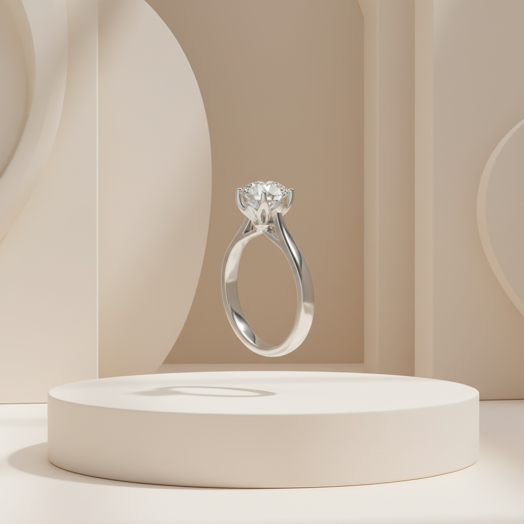 1.50 Ct Round Cut Lab-Grown Diamond & Moissanite Solitaire Ring in 925 Sterling Silver
