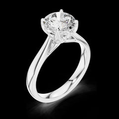 1.50 Ct Round Cut Lab-Grown Diamond & Moissanite Solitaire Ring in 925 Sterling Silver