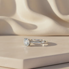 1.50 Ct Round Cut Lab-Grown Diamond & Moissanite Solitaire Ring in 925 Sterling Silver