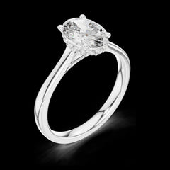 Oval Cut Lab-Grown Diamond & Moissanite Ring in 925 Sterling Silver