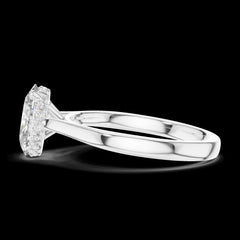 Oval Cut Lab-Grown Diamond & Moissanite Ring in 925 Sterling Silver