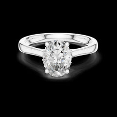 Oval Cut Lab-Grown Diamond & Moissanite Ring in 925 Sterling Silver