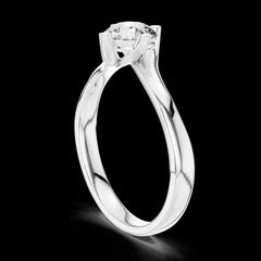 0.50 Ct Round Cut Lab-Grown Diamond & Moissanite Ring in 925 Sterling Silver