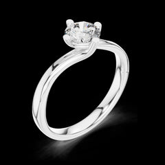 0.50 Ct Round Cut Lab-Grown Diamond & Moissanite Ring in 925 Sterling Silver