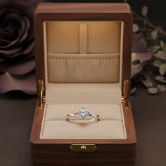 0.50 Ct Round Cut Lab-Grown Diamond & Moissanite Ring in 925 Sterling Silver
