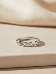 0.13 Ct Lab-Grown Diamond Twisted Band Ring in 925 Silver