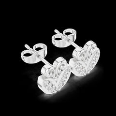0.30 Ct Round-Cut Lab-Grown Diamond & Moissanite Floral Stud Earrings in 925 Sterling Silver