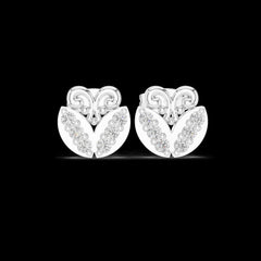 0.30 Ct Round-Cut Lab-Grown Diamond & Moissanite Floral Stud Earrings in 925 Sterling Silver