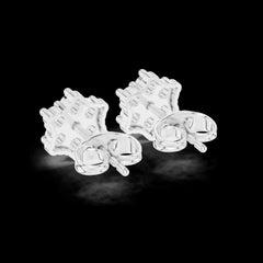 0.31 Ct Round-Cut Lab-Grown Diamond & Moissanite Cluster Stud Earrings in 925 Sterling Silver
