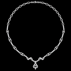 925 Sterling Silver Lab-Grown Diamond Vine Necklace – 1.838 Ct Round Cut