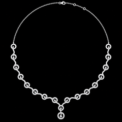 925 Sterling Silver Round Cut Lab-Grown Diamond Chain Necklace – 1.465 Ct