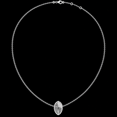 925 Sterling Silver Leaf Lab-Grown Diamond Pendant Necklace – 0.047 Ct