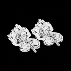 925 Sterling Silver Round Cut Lab-Grown Diamond & Moissanite Cluster Stud Earrings