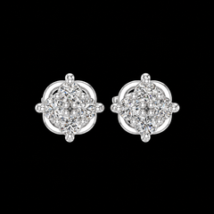 925 Sterling Silver Round Cut Lab-Grown Diamond & Moissanite Cluster Stud Earrings